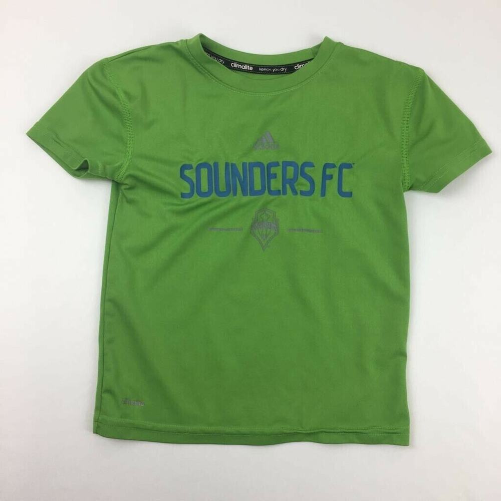 Seattle Sounders FC Adidas Boys Graphic T-Shirt Green Climalite Crew Neck S 4